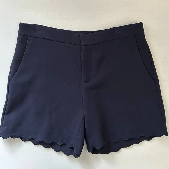 Banana Republic Shorts Scalloped Hem Navy Blue Size 0 - Picture 7 of 16